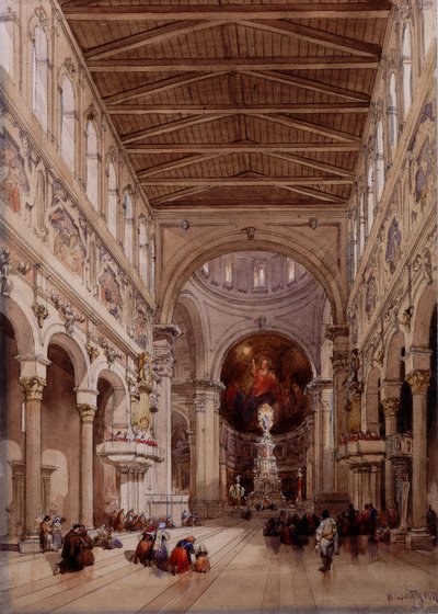 Innenansicht der Kathedrale, Messina, 1839 von William Leighton Leitch